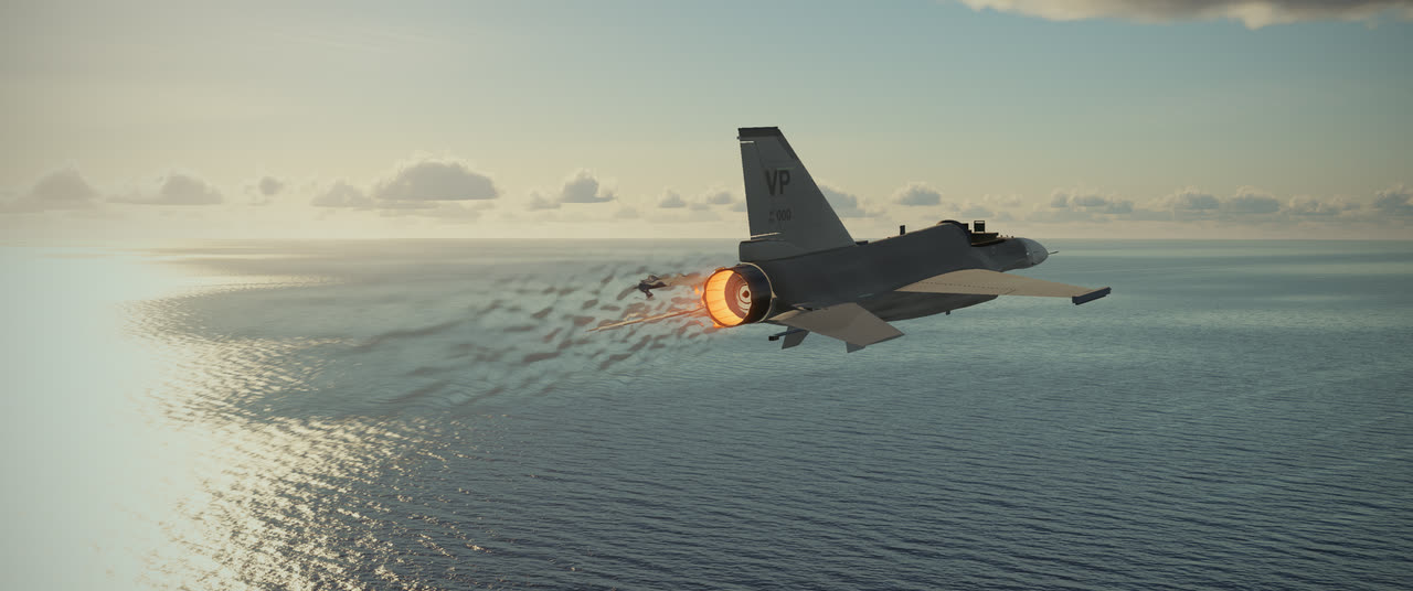 The same frame with the heat haze