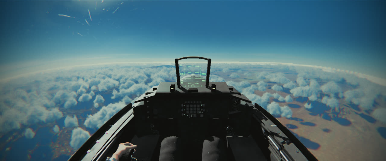 Level at 16,000 feet over the cumulus carpet