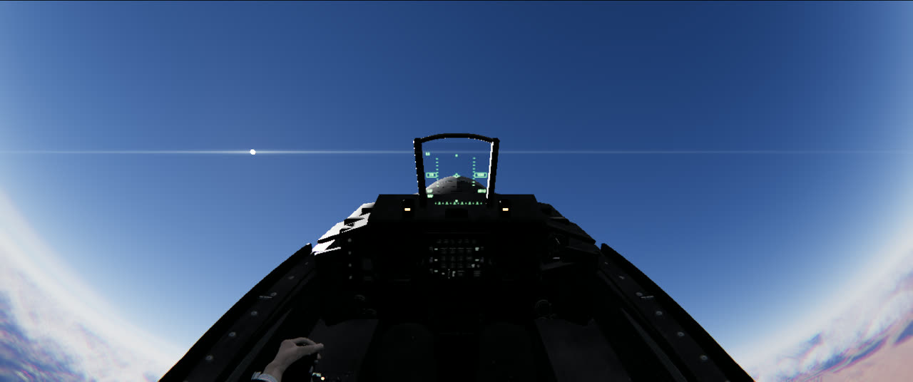 The raw render at 12,000 feet with the lens layers off